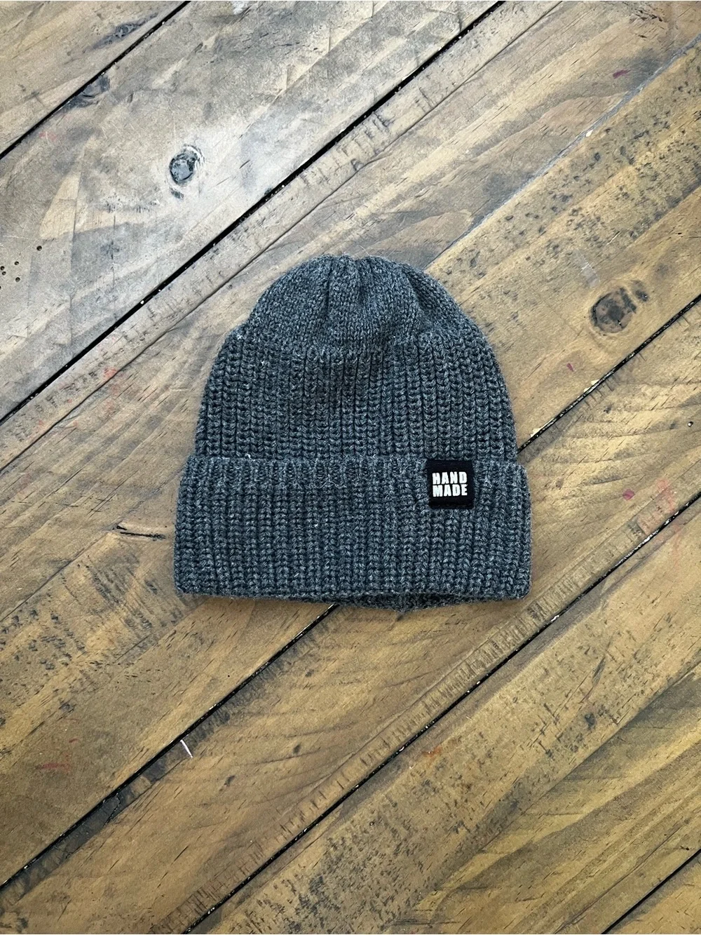 Hand Made Kids Knit Beanie Hat - Available in Black, Gray, and Tan